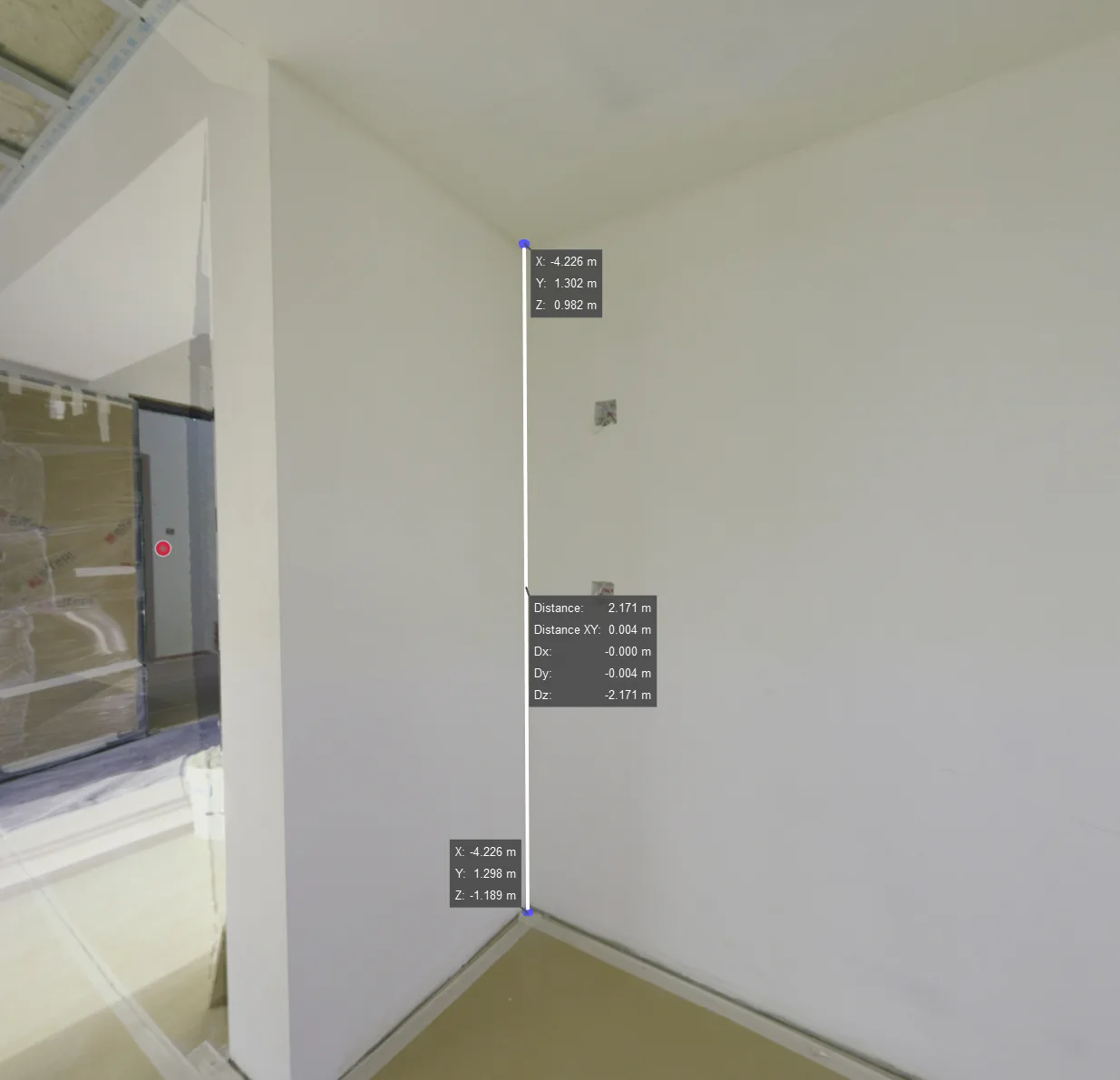 Registered point cloud (.e57) of building interior